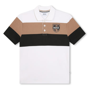 Playera Polo para niño y adolescente Boss blanca